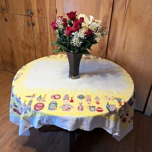 Vintage STARTEX "Kitchenware Design" Tablecloth 60.25 X 51.25 Inches